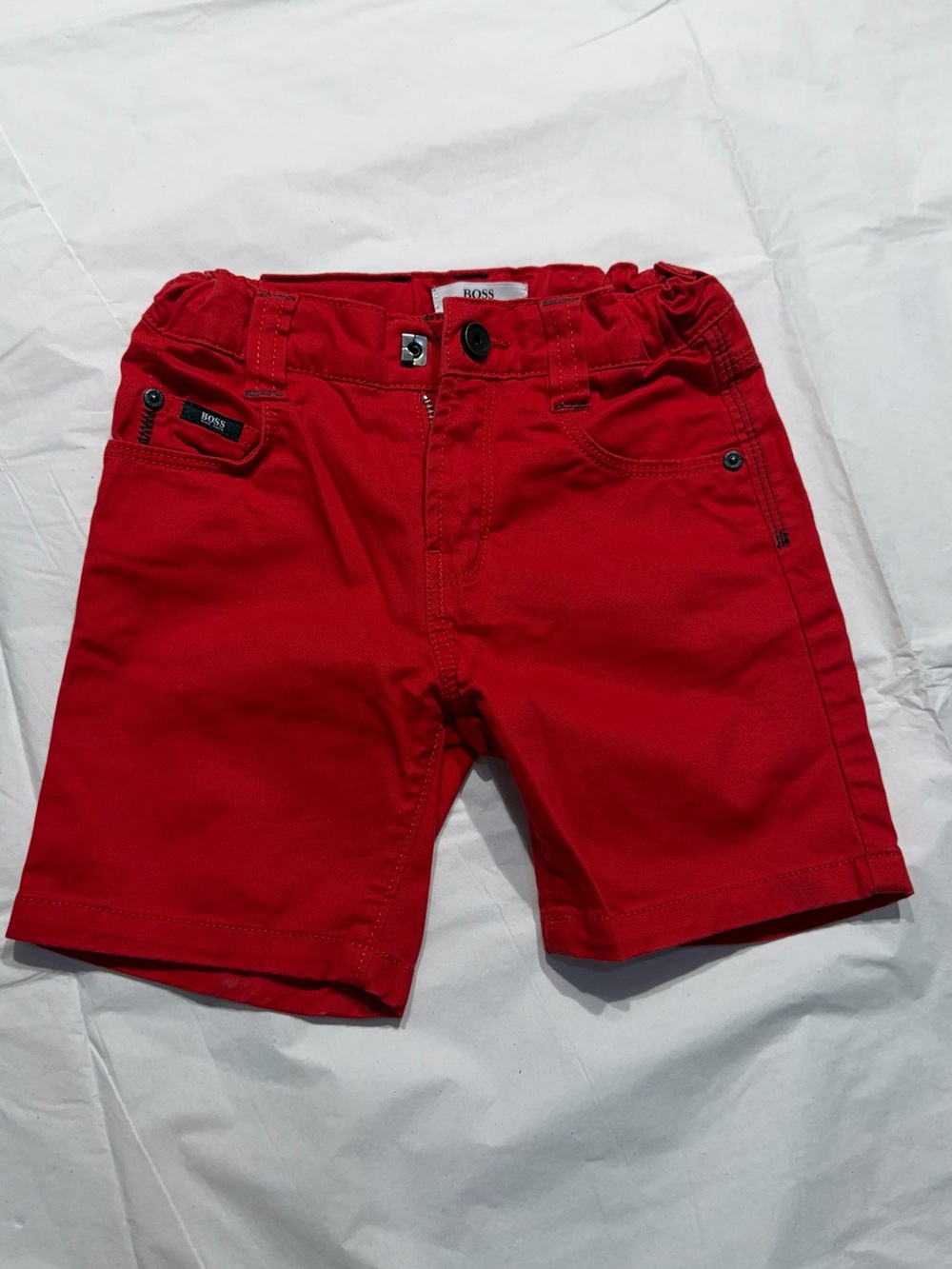 Hugo Boss Boys' Red Cotton Shorts